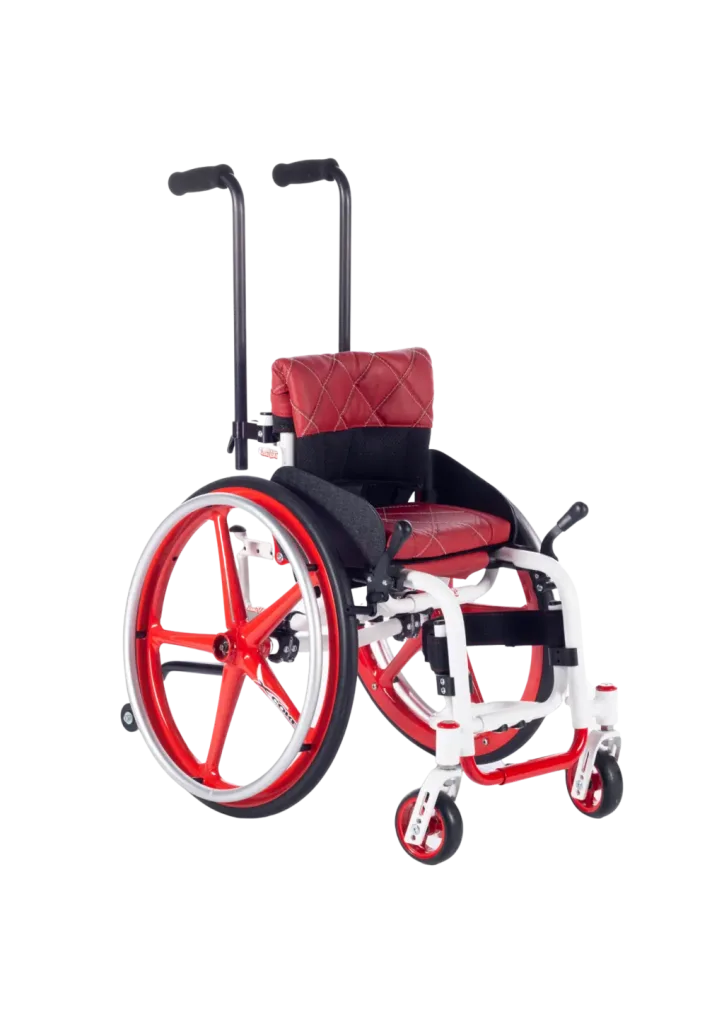A kids wheelchair that grows with the child to limit need to buy more wheelchairs